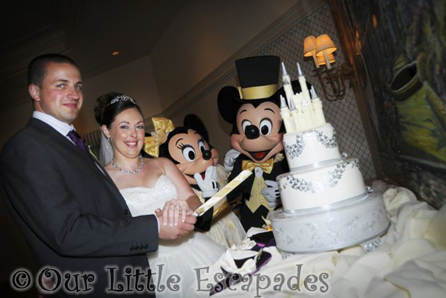 jane darren mickey minnie mouse cake cutting disney wedding